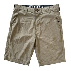 Vissla Mens Shorts Khaki Upcycled Plastic Bottles Stretch Flat Front Casual 30x9